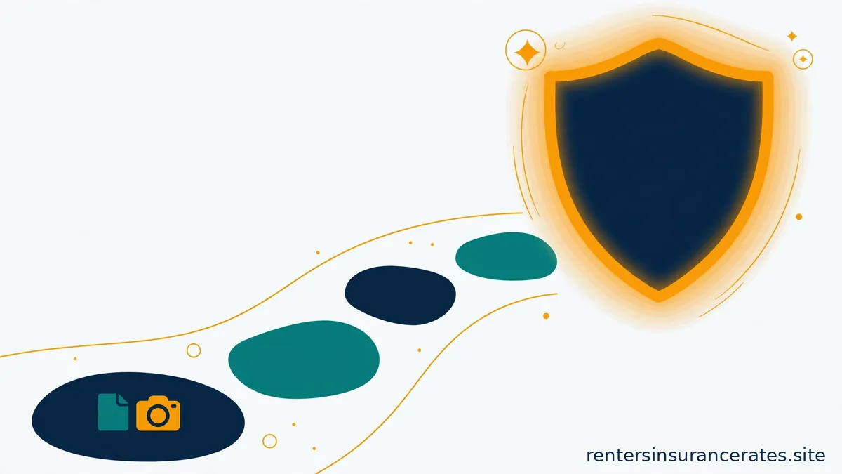 A winding path of stepping stones leading to a large glowing shield
